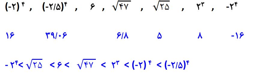 پاسخ سوال 4 تمرین‌های ترکیبی صفحه 118 ریاضی هشتم