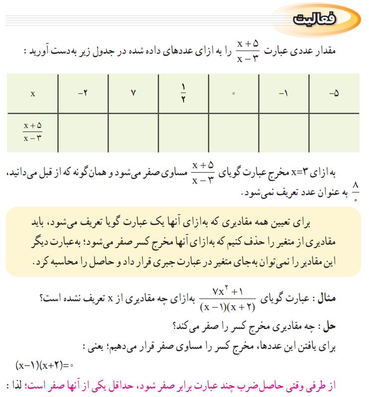 فعالیت صفحه 115 ریاضی نهم