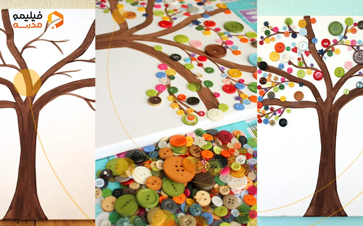 ساخت کاردستی تابلوی دکمه‌ای