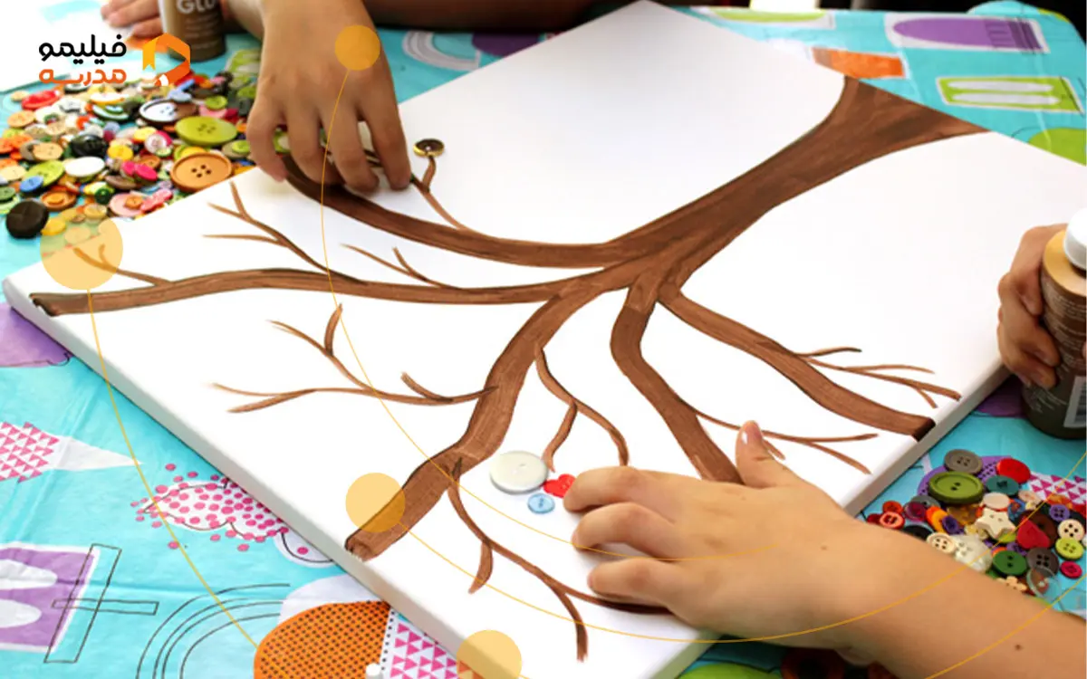 ساخت کاردستی تابلوی دکمه‌ای