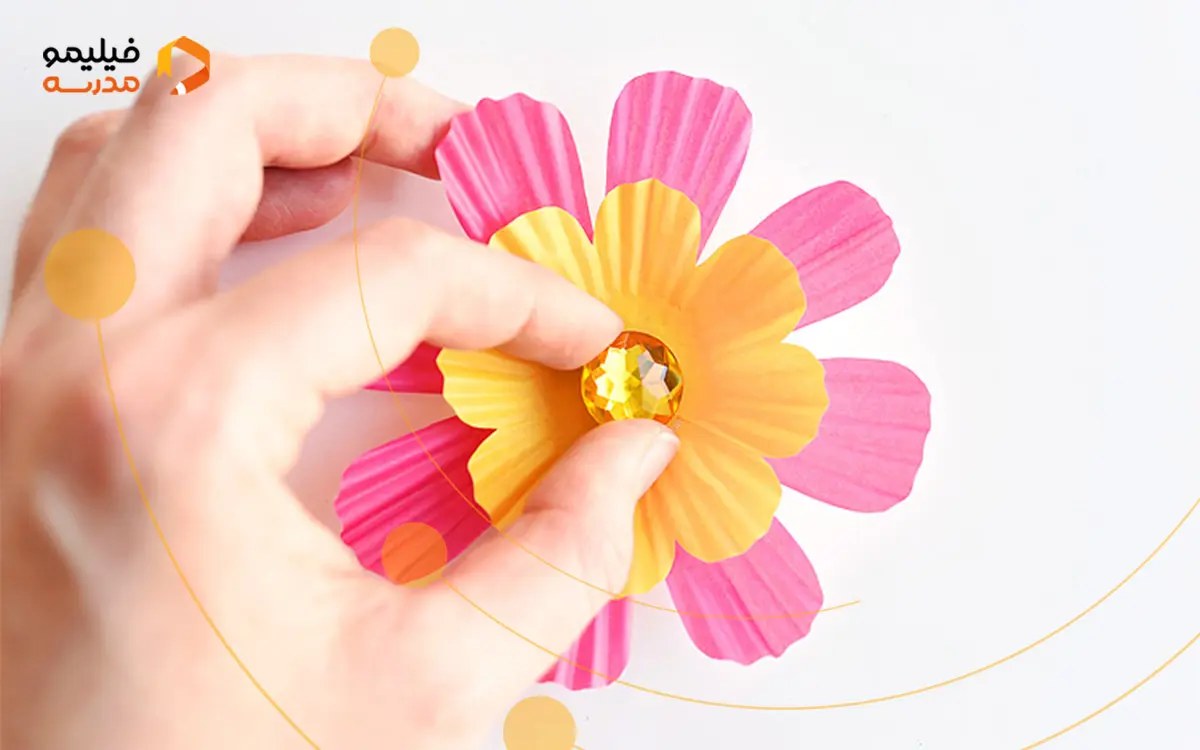 کاردستی گل با کاغذ کاپ کیک