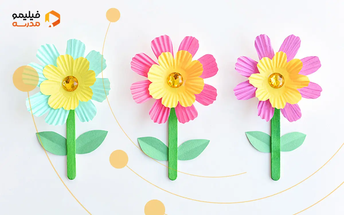 کاردستی گل با کاغذ کاپ کیک