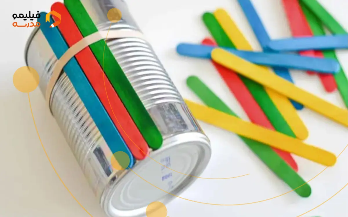 ساخت گلدان با چوب بستنی و قوطی کنسرو