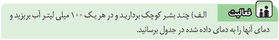 فعالیت صفحه 5 علوم هشتم