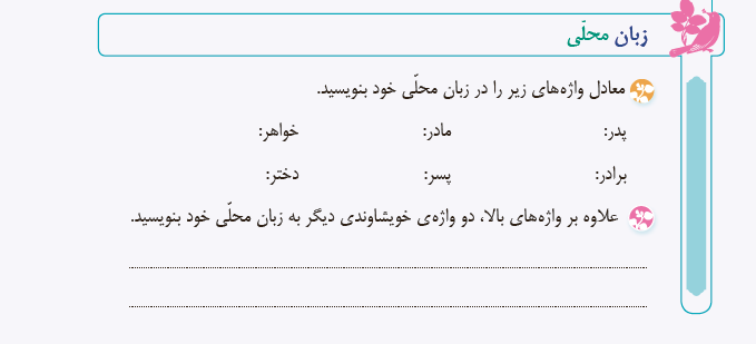 زبان محلی صفحه 55 فارسی ششم